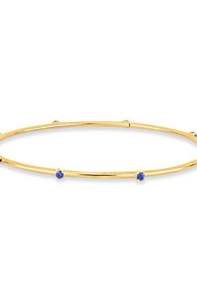 18K Yellow Gold El Mar Sapphire Infinity Bangle Bracelet