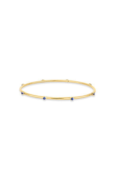 18K Yellow Gold El Mar Sapphire Infinity Bangle Bracelet