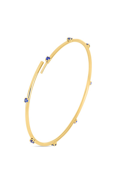 18K Yellow Gold El Mar Sapphire Infinity Bangle Bracelet