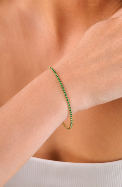 18K Yellow Gold El Mar Emerald Flexible Bracelet