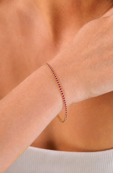 18K Yellow Gold El Mar Ruby Flexible Bracelet