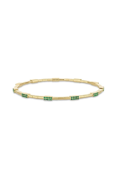 18K Yellow Gold El Mar Emerald Stretch Bracelet