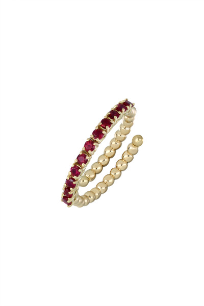 18K Yellow Gold El Mar Ruby Coil Ring