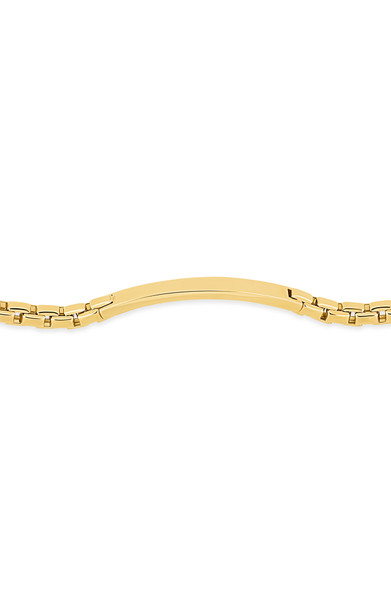 14K Yellow Gold Wheat Chain ID Bracelet
