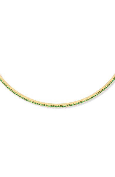 18K Yellow Gold El Mar Emerald Choker Necklace