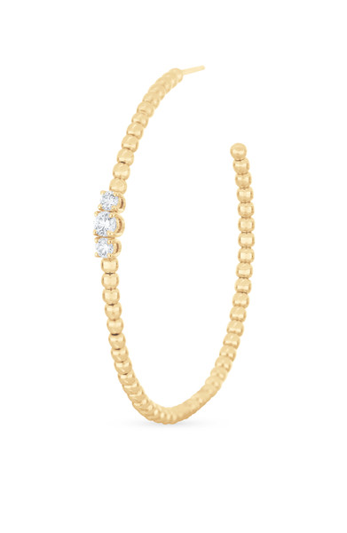 18K Yellow Gold Liora Natural Diamond Hoop Earrings