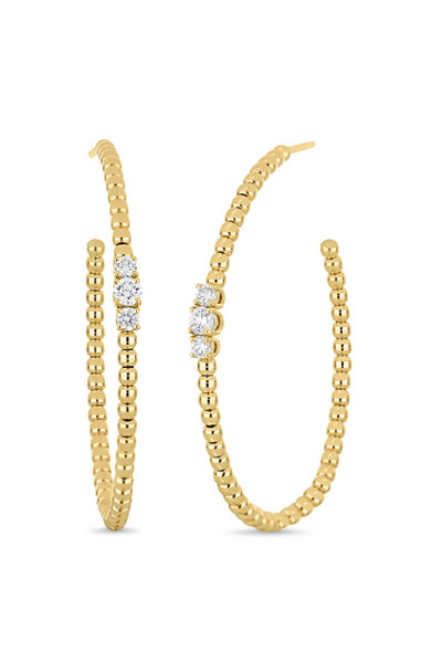 18K Yellow Gold Liora Natural Diamond Hoop Earrings