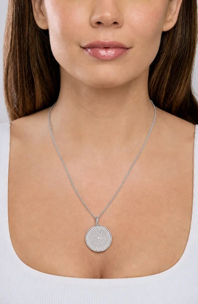 18K White Gold Bardot Natural Diamond Pendant Necklace
