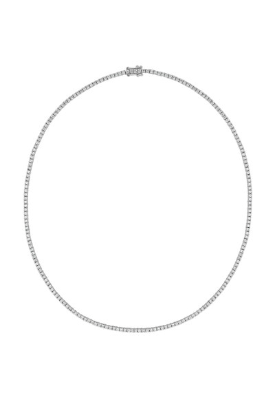 18K White Gold Audrey 6.08ct Natural Diamond Tennis Necklace