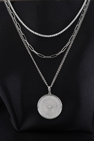 18K White Gold Audrey 6.08ct Natural Diamond Tennis Necklace
