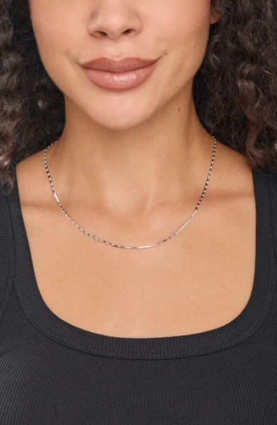 14K White Gold Chain Necklace
