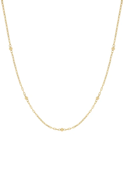 14K Yellow Gold Bead Station Chain Necklace