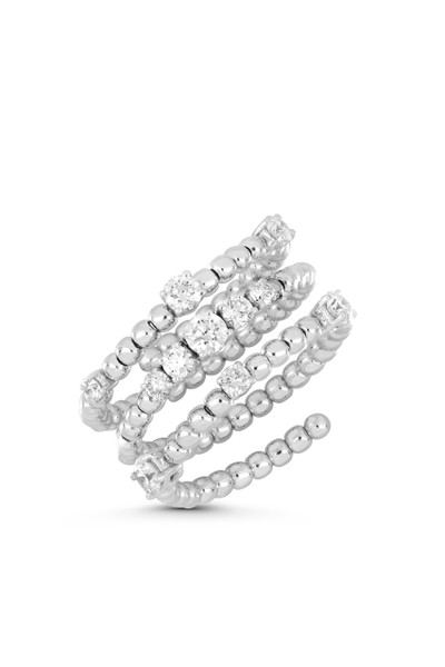 18K White Gold Liora Natural Diamond Coil Ring