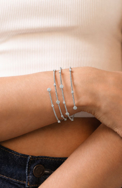 18K White Gold Bardot Liora Natural Diamond Coil Bracelet