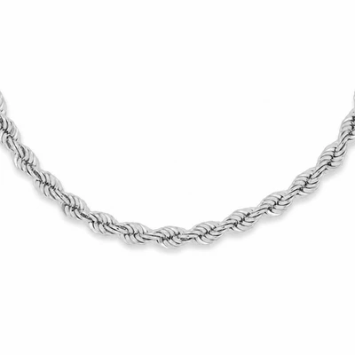 14K White Gold 070 Rope Bangle Bracelet