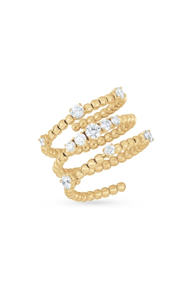 18K Yellow Gold Liora Natural Diamond Coil Ring