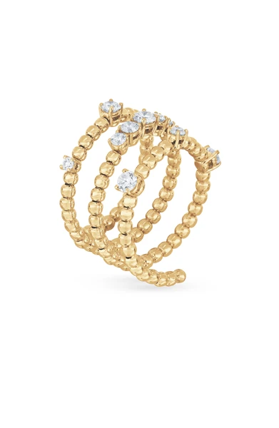 18K Yellow Gold Liora Natural Diamond Coil Ring