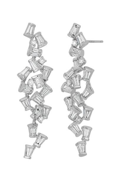 18K White Gold Gatsby Natural Diamond Drop Earrings