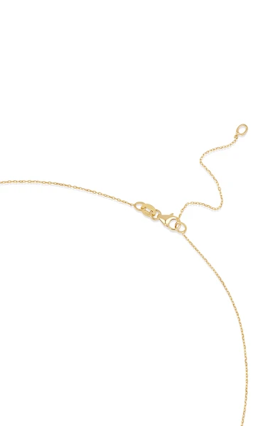 14K Yellow Gold Rectangle Dog Tag Pendant Necklace