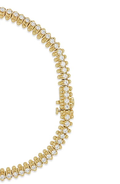 18K Yellow Gold Florentine 1.72ct  Natural Diamond Tennis Bracelet