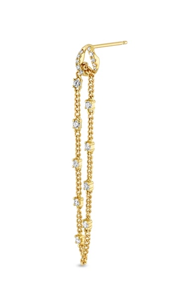 18K Yellow Gold Varda Natural Diamond Chain Drop Earrings
