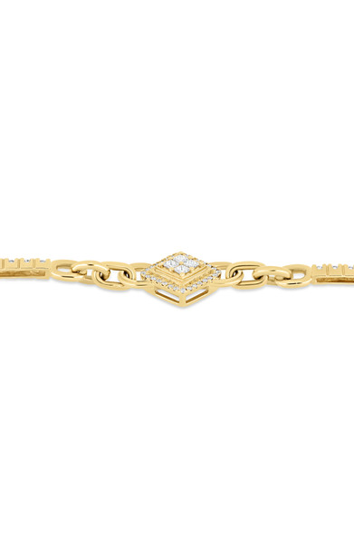 18K Yellow Gold Cleo Natural Diamond Bar Necklace