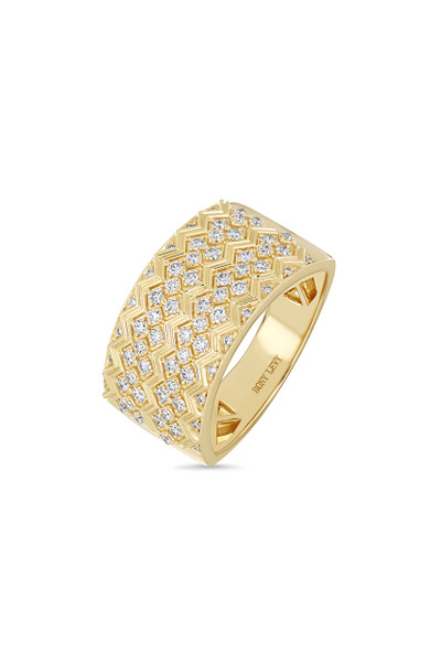 18K Yellow Gold Cleo Natural Diamond Wide Ring