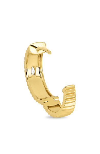18K Yellow Gold Cleo 5mm Natural Diamond Hoop Earrings