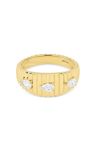 18K Yellow Gold Cleo Natural Diamond Wide Ring