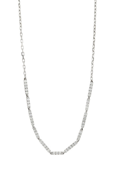 18K White Gold Bardot Natural Diamond Multi Bar Necklace