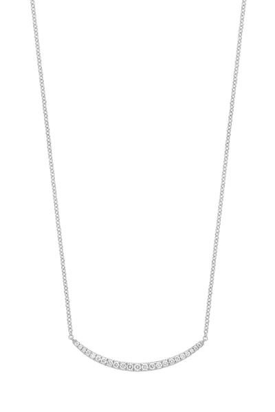 18K White Gold Bardot Natural Diamond Pendant Necklace