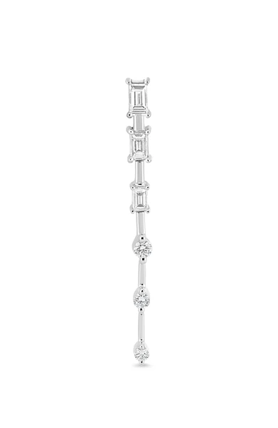 18K White Gold Gatsby Natural Diamond Linear Drop Earrings