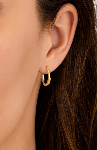14K Yellow Gold 17mm Hoop Earrings