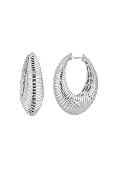 14K White Gold 28mm Hoop Earrings