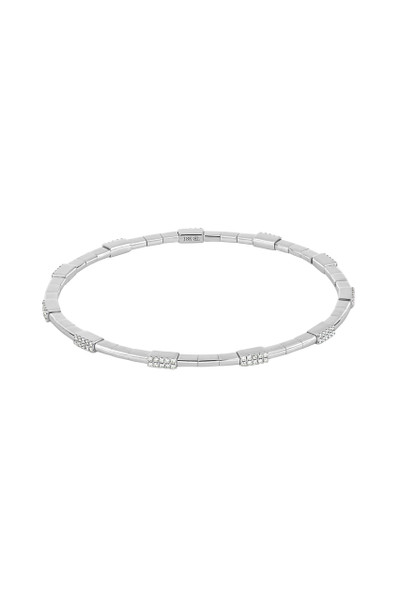 18K White Gold Bardot Natural Diamond Stretch Bracelet