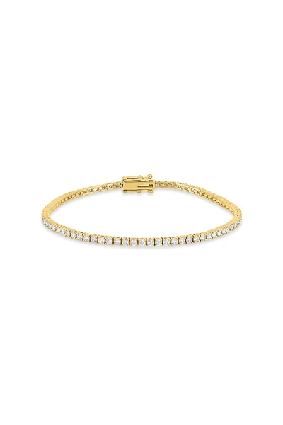 18K Yellow Gold Audrey 2.00ct Natural Diamond Tennis Bracelet