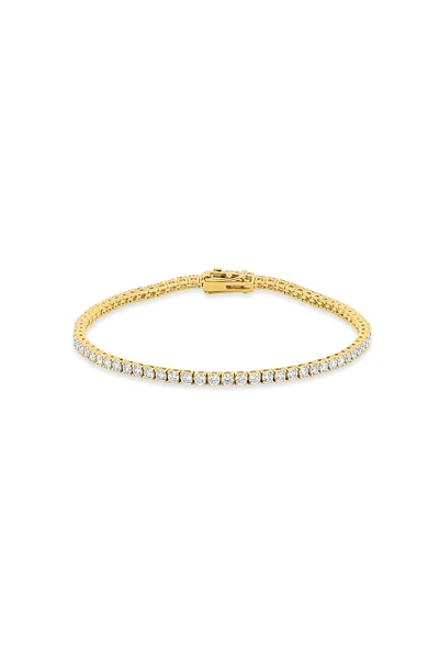 18K Yellow Gold Audrey 3.00ct Natural Diamond Tennis Bracelet