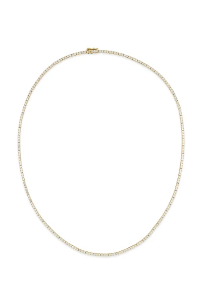 18K Yellow Gold Audrey 3.50ct Natural Diamond Tennis Necklace