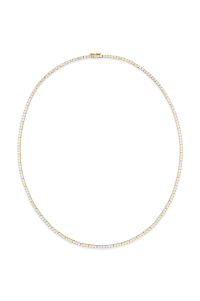 18K Yellow Gold Audrey 5.50ct Natural Diamond Tennis Necklace