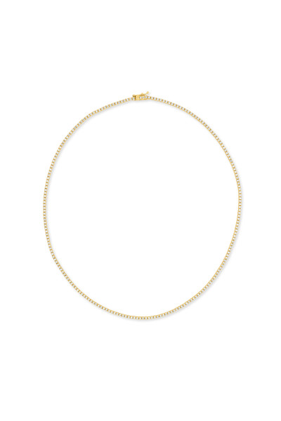 18K Yellow Gold Audrey 2.50ct Natural Diamond Tennis Necklace