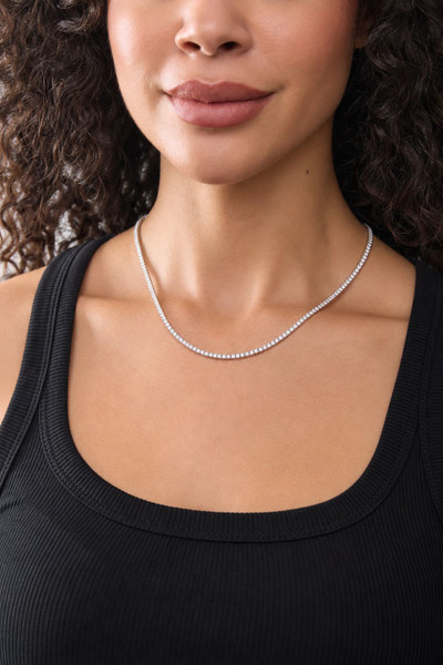 18K White Gold Audrey 8.00ct Natural Diamond Tennis Necklace