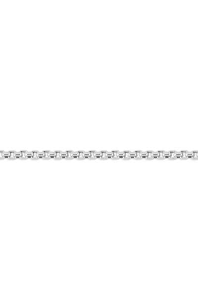 14K White Gold Round Box Chain Bracelet