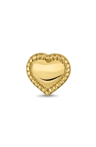 14K Yellow Gold Mykonos Heart Stud Earrings