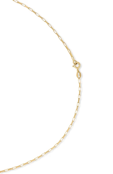 14K Yellow Gold 1.4mm Rectangle Link Chain Necklace