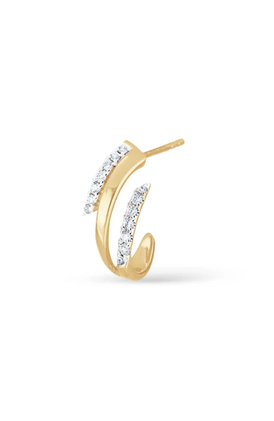 18K Yellow Gold Kiera Natural Diamond Triple Wrap Huggie Earrings