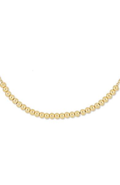 14K Yellow Gold Beaded Chain Bracelet