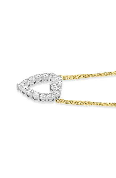 18K Yellow & White Gold Liora Natural Diamond Heart Pendant Necklace