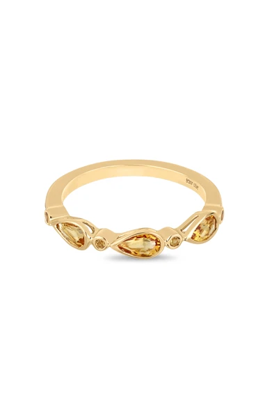 14K Yellow Gold Citrine Stackable Ring