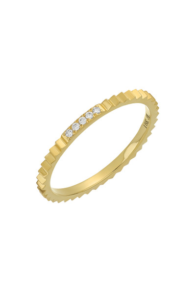 18K Yellow Gold Natural Diamond Cleo Stackable Ring