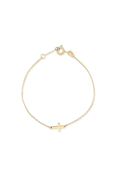 14K Yellow Gold Cross Bracelet 14K Yellow Gold Cross Bracelet
